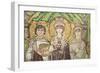 Empress Theodora with Her Court of Two Ministers and Seven Women, circa 547 AD-null-Framed Giclee Print