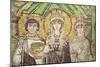 Empress Theodora with Her Court of Two Ministers and Seven Women, circa 547 AD-null-Mounted Giclee Print