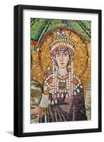Empress Theodora with Her Court of Two Ministers and Seven Women, Detail of Theodora, circa 547 AD-null-Framed Giclee Print