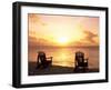 Empty Beach Chairs at Sunset, Denis Island, Seychelles-Sergio Pitamitz-Framed Premium Photographic Print