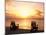 Empty Beach Chairs at Sunset, Denis Island, Seychelles-Sergio Pitamitz-Mounted Premium Photographic Print