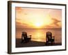 Empty Beach Chairs at Sunset, Denis Island, Seychelles-Sergio Pitamitz-Framed Photographic Print