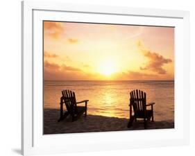 Empty Beach Chairs at Sunset, Denis Island, Seychelles-Sergio Pitamitz-Framed Photographic Print