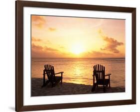 Empty Beach Chairs at Sunset, Denis Island, Seychelles-Sergio Pitamitz-Framed Photographic Print