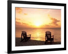 Empty Beach Chairs at Sunset, Denis Island, Seychelles-Sergio Pitamitz-Framed Photographic Print