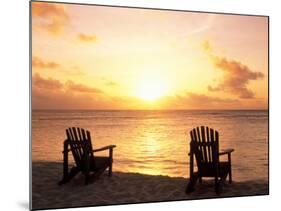 Empty Beach Chairs at Sunset, Denis Island, Seychelles-Sergio Pitamitz-Mounted Photographic Print
