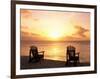 Empty Beach Chairs at Sunset, Denis Island, Seychelles-Sergio Pitamitz-Framed Photographic Print