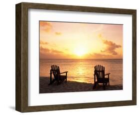 Empty Beach Chairs at Sunset, Denis Island, Seychelles-Sergio Pitamitz-Framed Photographic Print