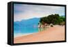 Empty Beach of Saint Stephan, Montenegro-Lamarinx-Framed Stretched Canvas