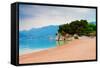 Empty Beach of Saint Stephan, Montenegro-Lamarinx-Framed Stretched Canvas