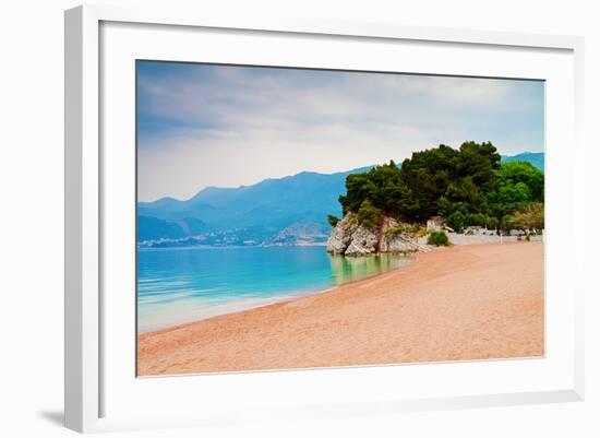 Empty Beach of Saint Stephan, Montenegro-Lamarinx-Framed Photographic Print