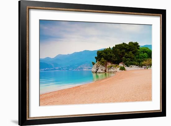 Empty Beach of Saint Stephan, Montenegro-Lamarinx-Framed Photographic Print