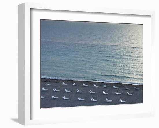 Empty Beach, South Beach, Miami Beach, Florida, United States of America, North America-Angelo Cavalli-Framed Photographic Print