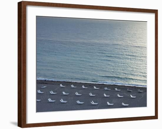 Empty Beach, South Beach, Miami Beach, Florida, United States of America, North America-Angelo Cavalli-Framed Photographic Print