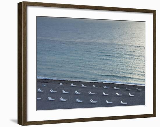 Empty Beach, South Beach, Miami Beach, Florida, United States of America, North America-Angelo Cavalli-Framed Photographic Print