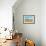 Empty bench amid wildflowers on the shingle beach at Pevensey Bay, East Sussex-Barry Davis-Framed Photographic Print displayed on a wall