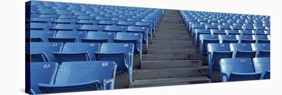 Empty Blue Seats in a Stadium, Soldier Field, Chicago, Illinois, USA-null-Stretched Canvas
