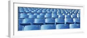 Empty Blue Seats in a Stadium, Soldier Field, Chicago, Illinois, USA-null-Framed Photographic Print