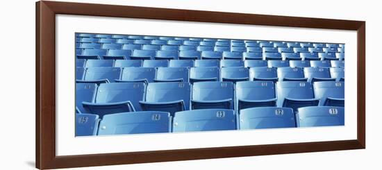 Empty Blue Seats in a Stadium, Soldier Field, Chicago, Illinois, USA-null-Framed Photographic Print