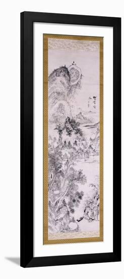 Empty Ferry at a Wilderness Crossing-Uragami Gyokudo-Framed Giclee Print