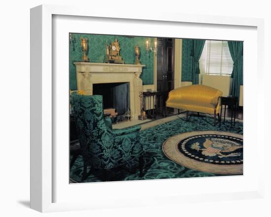 Empty Green Room at White House-null-Framed Photographic Print