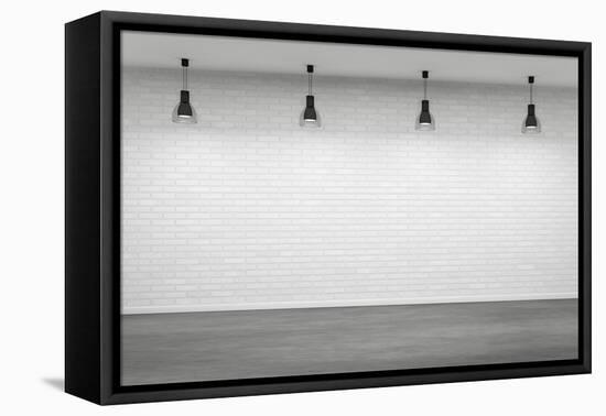 Empty Interior with Four Lamps-Scovad-Framed Stretched Canvas