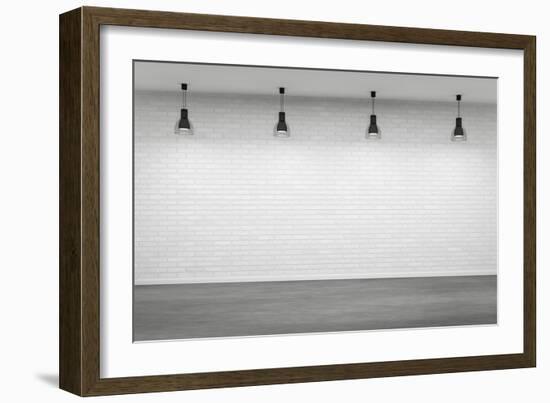 Empty Interior with Four Lamps-Scovad-Framed Art Print