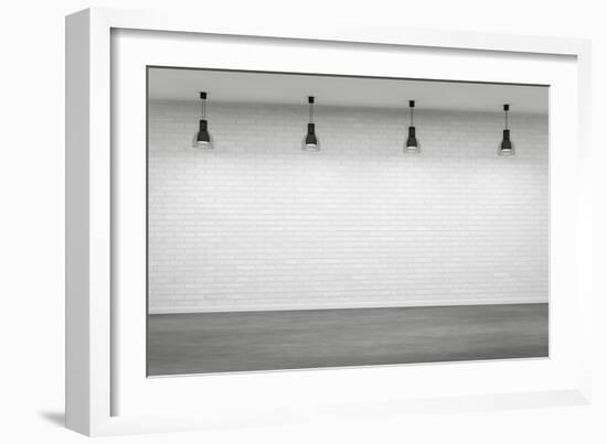 Empty Interior with Four Lamps-Scovad-Framed Art Print