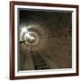 Empty Jubilee Line Tube Tunnel, before Completion, London, 1974-Michael Walters-Framed Photographic Print