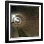 Empty Jubilee Line Tube Tunnel, before Completion, London, 1974-Michael Walters-Framed Photographic Print