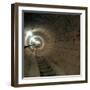 Empty Jubilee Line Tube Tunnel, before Completion, London, 1974-Michael Walters-Framed Photographic Print