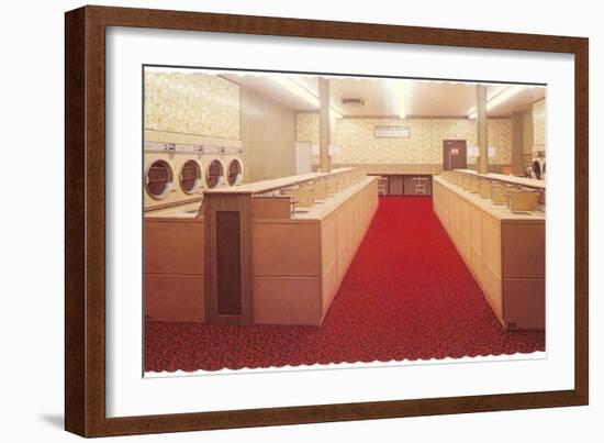 Empty Laundromat, Retro-null-Framed Art Print