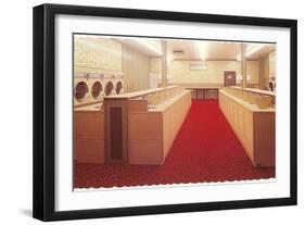 Empty Laundromat, Retro-null-Framed Art Print