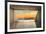 Empty Modern Lounge Area with Large Bay Window and View of Sea-FreshPaint-Framed Photographic Print