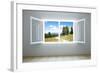 Empty New Room with Open Window-auris-Framed Photographic Print