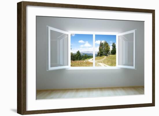 Empty New Room with Open Window-auris-Framed Photographic Print