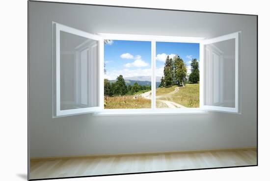 Empty New Room with Open Window-auris-Mounted Photographic Print