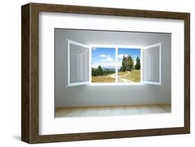 Empty New Room with Open Window-auris-Framed Photographic Print