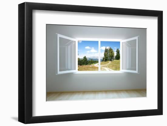 Empty New Room with Open Window-auris-Framed Photographic Print