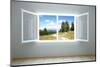 Empty New Room with Open Window-auris-Mounted Photographic Print