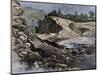 Empty Reservoir Behind the Broken South Fork Dam That Caused the Johnstown Flood in Pennsylvania-null-Mounted Giclee Print