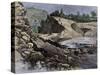 Empty Reservoir Behind the Broken South Fork Dam That Caused the Johnstown Flood in Pennsylvania-null-Stretched Canvas