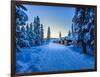 Empty Road Close to the Icehotel, Jukkasjarvi, Lapland Sweden-null-Framed Photographic Print