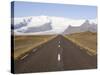 Empty Road Leading Towards Fjallsjokull Glacier Near Jokulsarlon, Iceland, Polar Regions-Gavin Hellier-Stretched Canvas