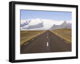 Empty Road Leading Towards Fjallsjokull Glacier Near Jokulsarlon, Iceland, Polar Regions-Gavin Hellier-Framed Photographic Print