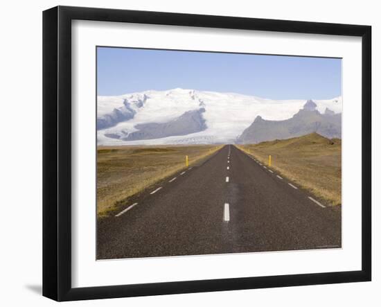 Empty Road Leading Towards Fjallsjokull Glacier Near Jokulsarlon, Iceland, Polar Regions-Gavin Hellier-Framed Photographic Print