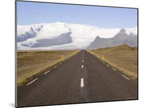 Empty Road Leading Towards Fjallsjokull Glacier Near Jokulsarlon, Iceland, Polar Regions-Gavin Hellier-Mounted Photographic Print