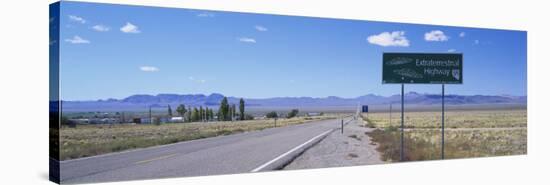 Empty Road Running through a Landscape, Route 375, Extraterrestrial Highway, Nevada, USA-null-Stretched Canvas