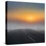 Empty Road with Fog and Sunset.-Arctic-Images-Stretched Canvas