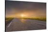 Empty Road with Fog and Sunset.-Arctic-Images-Stretched Canvas